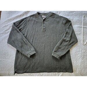 High Sierra Pullover Men's Sweater Medium XL Quarter Button Green Vintage